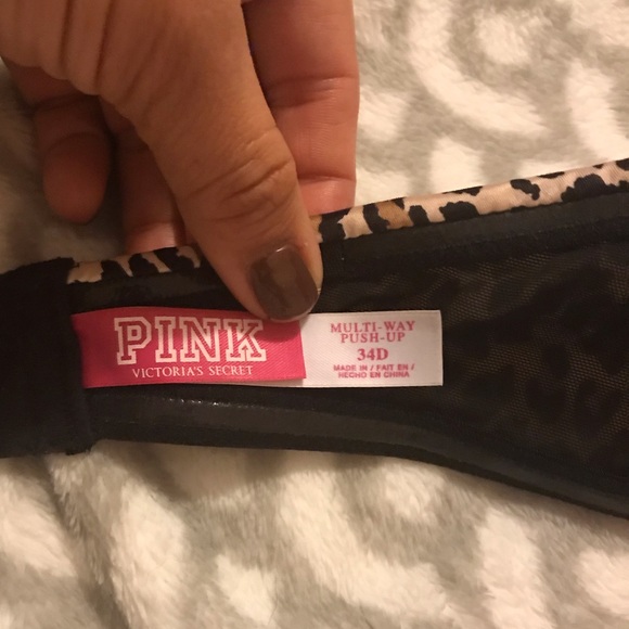 VC pink leopard print strapless bras - Picture 4 of 6